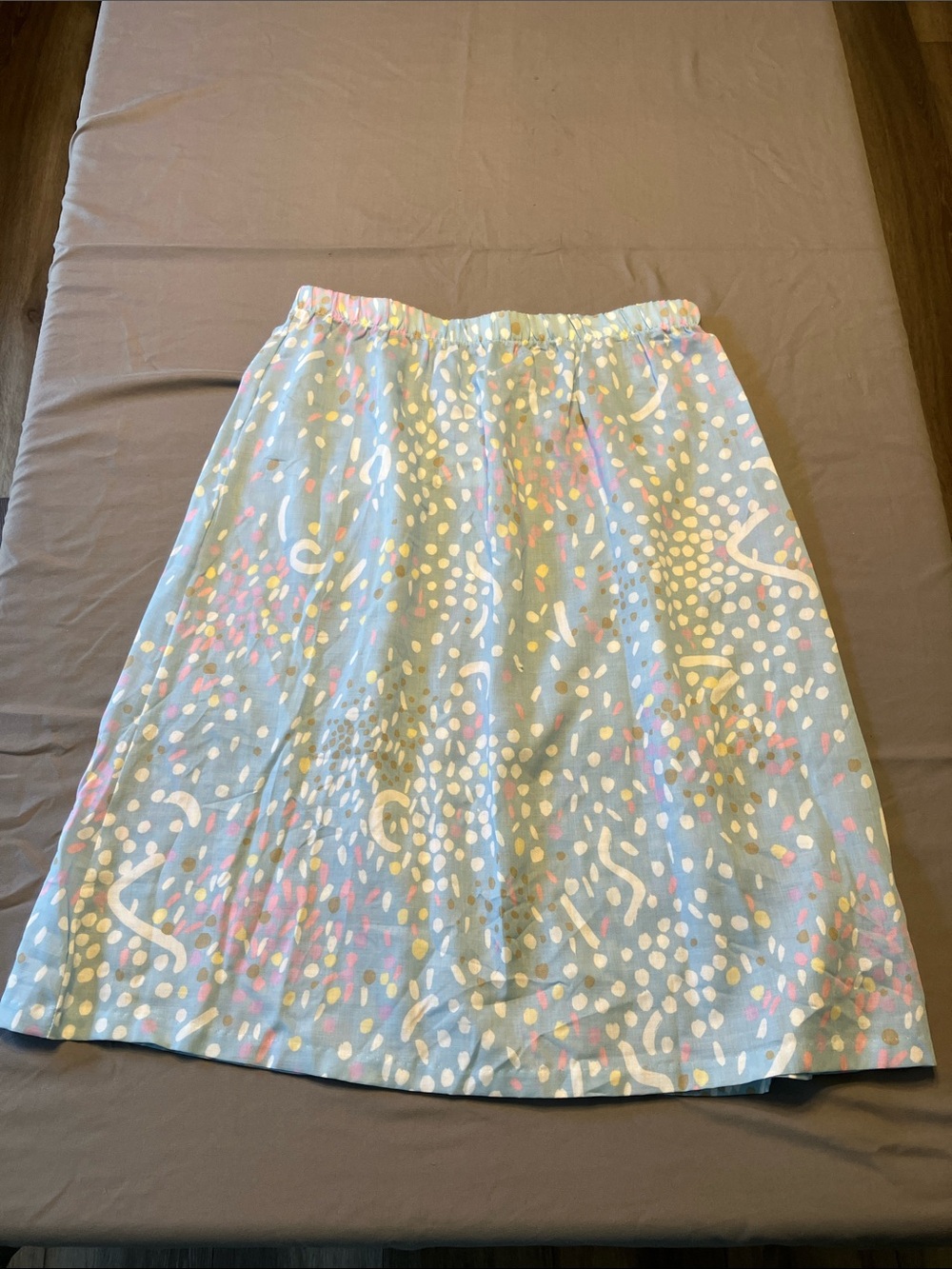 Blair Pastel Blue Abstract-Print A-Line Skirt